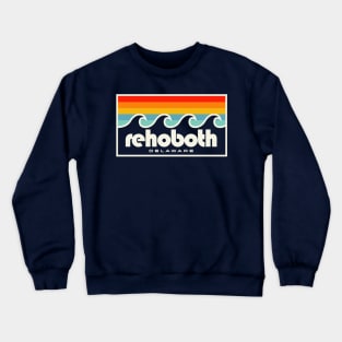 Rehoboth Beach Delaware Vacation Retro Waves Crewneck Sweatshirt